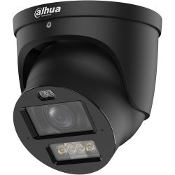 Schwarze Überwachungskamera von Dahua Technology mit runder Form und mehreren Linsen.