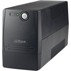 Schwarzes UPS-Gerät von Dahua Technology mit Betriebsanzeige und Netzschalter.