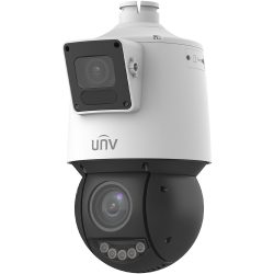 Überwachungskamera von UNV mit Pan-Tilt-Zoom-Funktion in weißem und schwarzem Gehäuse.