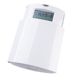 Ein weißes elektronisches Gerät mit der Aufschrift "iRIS-4 by AddSecure" auf einem Display.