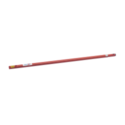 Roter Isolationsstab mit Griff und Warnkennzeichnung, verwendet für elektrische Sicherheitsanwendungen.