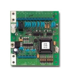 Elektronische Schaltung auf einer grünen Leiterplatte mit verschiedenen Chips, Widerständen, Kondensatoren und einem großen Mikrocontroller beschriftet mit "ATS 1170 V1.0".