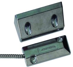 Zwei metallische Sensoren mit der Aufschrift "ARITECH", verbunden durch ein Metallkabel. Die obere Einheit hat zwei ovale Öffnungen für Schraubenbefestigungen.