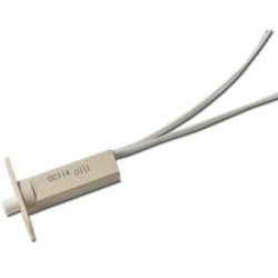 Ein beige elektrothermisches Gerät mit Kabel, vermutlich ein Fühler oder Sensor, auf weißem Hintergrund.