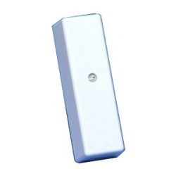 Ein rechteckiger, weißer Bewegungssensor mit einer kleinen LED-Anzeige auf der Vorderseite.