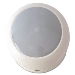 Rundes LED-Deckenlicht mit weißem Gehäuse und mattem Abdeckglas.