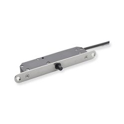 Metallischer Riegelverschluss mit einem Kabelanschluss, geeignet für industrielle Anwendungen.