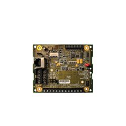 Elektronisches Steuerungsmodul mit verschiedenen Anschlüssen und Komponenten auf einer quadratischen Leiterplatte.