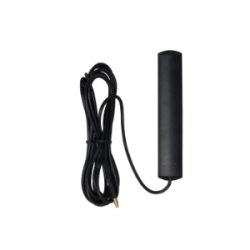 Schwarze Antenne mit einem langen Kabel, das an einem 3,5-mm-Audio-Stecker endet.