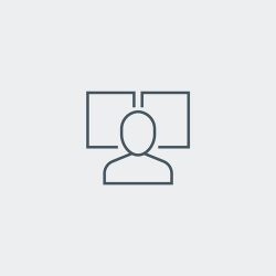 Grafik eines stilisierten Menschenicons mit einem Buchsymbol im Hintergrund auf grauem Hintergrund.