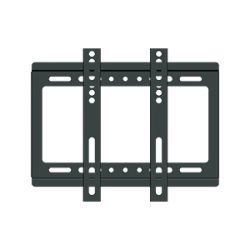 Flache Wandhalterung für Fernseher mit mehreren Löchern zur Befestigung.