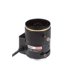 Schwarzes Kameraobjektiv mit IR 6MP Beschriftung und mehreren Einstellschrauben, geeignet für einen 2,7-12mm Brennweitenbereich und ausgestattet mit CS-Mount und DC-Iris.