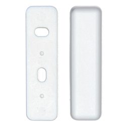 Zwei weiße Plastikhalterungen, eine mit ovalen Aussparungen und die andere mit glatter Oberfläche.