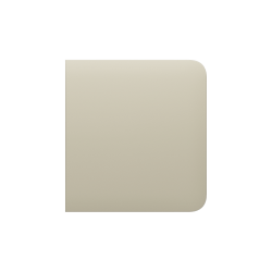 Quadratische, beige Fläche mit abgerundeten Ecken auf weißem Hintergrund.