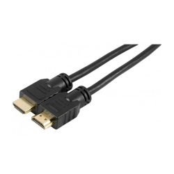 Zwei schwarze HDMI-Kabel mit goldenen Anschlüssen, nebeneinander liegend.