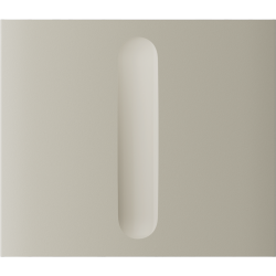 Beiger rechteckiger Schlitz in einer glatten Oberfläche, einfaches Design.