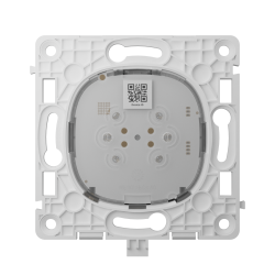 Elektronisches Gerät mit quadratischer Form, sichtbarem QR-Code und der Aufschrift "Device ID" auf weißem Hintergrund.