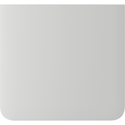 Ein schlichtes, weißes Quadrat mit abgerundeten Ecken vor neutralem Hintergrund.