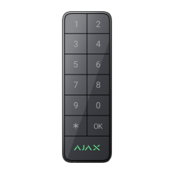 Schwarzes Tastenfeld mit nummerierten Tasten und grünem Logo "AJAX" unten.