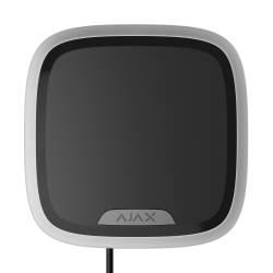 Schwarzes, quadratisches Gerät mit abgerundeten Ecken und einem "AJAX"-Logo an der Unterseite.