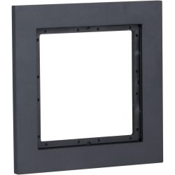 Schwarzer Kunststoffrahmen mit quadratischer Öffnung und schmalen Rand.