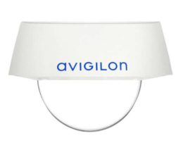 Weißes Gerät mit dem blauen Schriftzug 'avigilon' auf der Vorderseite, vermutlich eine Sicherheitskamera oder ein Überwachungsgerät.