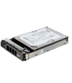 Festplattenlaufwerk von Dell in einem Hot-Swap-Rahmen, auf einer weißen Fläche platziert.