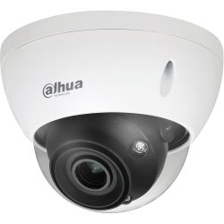 Überwachungskamera von Dahua Technology in einer weißen Kuppel mit einem schwarzen Objektiv und sichtbaren Schrauben.
