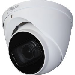 Weiße Überwachungskamera von Dahua Technology mit schwarzem Gehäuse um die Linse.