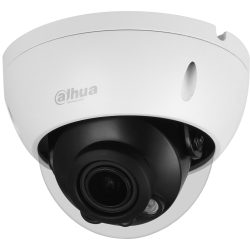 Eine weiße Dome-Überwachungskamera mit schwarzem Objektiv, versehen mit dem Logo und der Aufschrift 'Dahua Technology'.