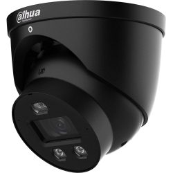 Schwarze Überwachungskamera von Dahua mit Linsen und Infrarot-LEDs auf der Unterseite.