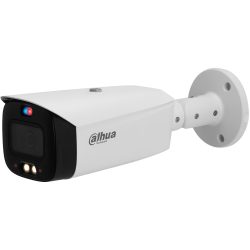 Weiße CCTV-Überwachungskamera von Dahua mit langem Gehäuse und Befestigungshalterung.