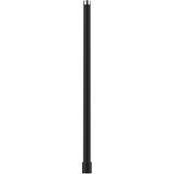 Schwarzer, zylinderförmiger, schmaler Mast mit einem glänzenden Metallring an der Oberseite und einem breiteren Sockel.
