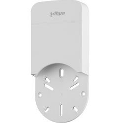 Ein weißer, rechteckiger Wandhalter von Dahua Technology mit mehreren Schlitzen zur Befestigung und gerundeten Ecken. Die Platte hat mehrere Löcher für die Montage.