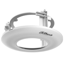 Weißer runder Deckenhalter von Dahua Technology für die Installation von Überwachungskameras.