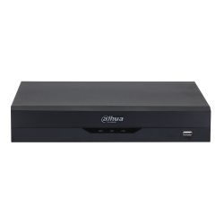Schwarzer Dahua Netzwerkrekorder mit vorne sichtbaren LED-Anzeigen und USB-Anschluss.