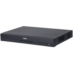 Schwarzer DVR-Rekorder von Dahua mit Lüftungsschlitzen an der Seite und einem USB-Anschluss auf der Vorderseite.