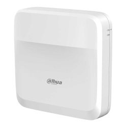 Ein weißes, rechteckiges Gerät mit abgerundeten Ecken und dem Logo von Dahua Technology auf der Vorderseite.