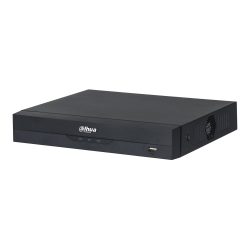 Ein schwarzer Dahua Netzwerkvideorekorder mit USB-Anschluss und LED-Anzeigen auf der Vorderseite.