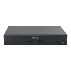 Ein schwarzer DVR-Rekorder von Dahua Technology mit flacher Vorderseite und USB-Anschluss rechts unten.