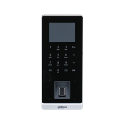 Elektronisches Türschloss mit numerischer Tastatur und Fingerabdruckscanner.